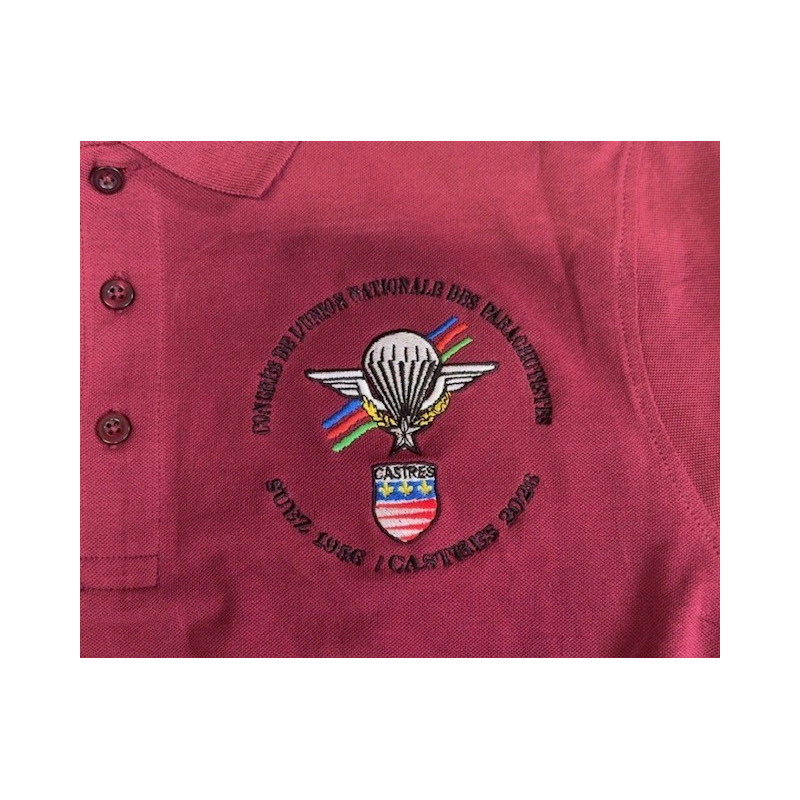 Polo Amarante brodé "Congrès à Castres 2026"