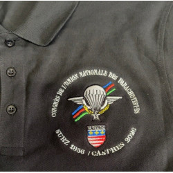 Polo Noir brodé "Congrès à...