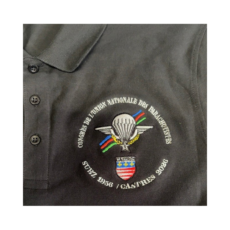 Polo Noir brodé "Congrès à Castres 2026"