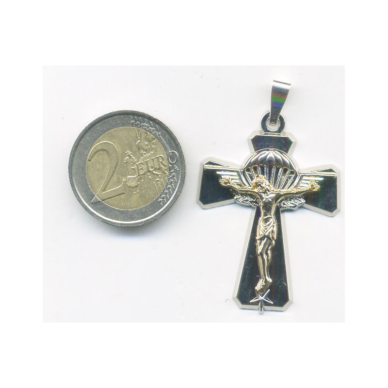 Pendentif  Brillant croix parachutiste de l'aumônier père Casta 2° REP