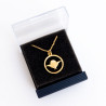 Pendentif Para rond or ou argenté avec chaîne