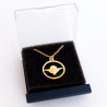 Pendentif Para rond or ou argenté avec chaîne