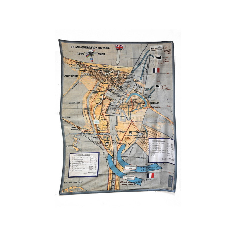 Foulard en soie carte opération Suez (congrès Castres 2026)